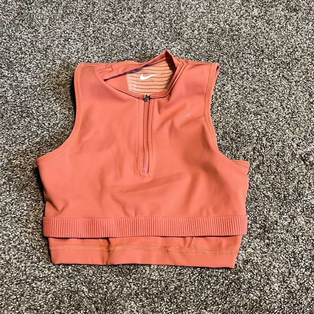 Nike Pro Dri Fit Half Zip Cropped Tank Top - Picture 4 of 4